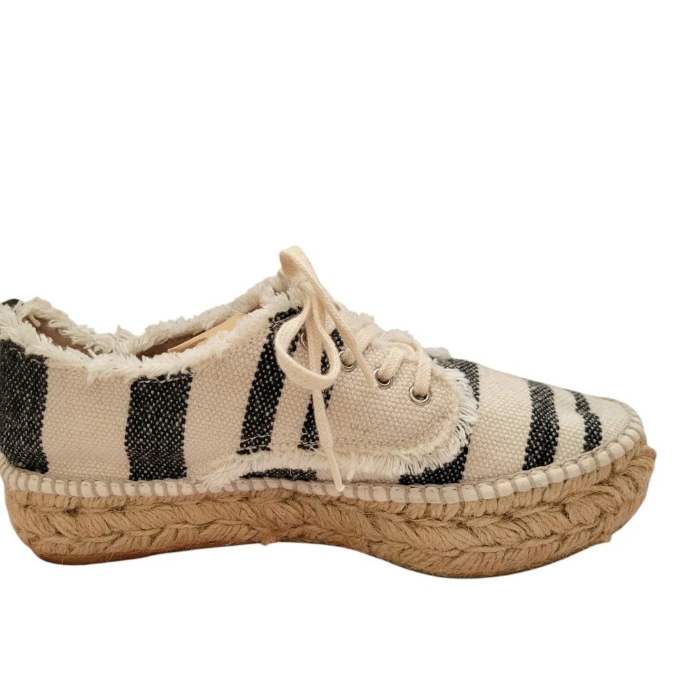 Loeffler Randall Alfie Striped Platform Espadrille Size 6/36